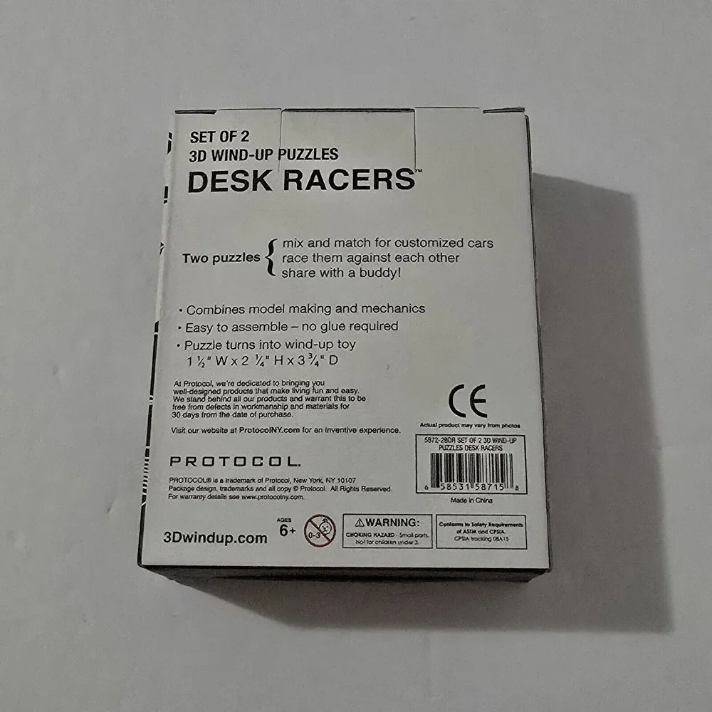 3D Wind-Up Puzzles Desk Racers Protocol Set Of‎ 2 NEW Stocking Stuffer
